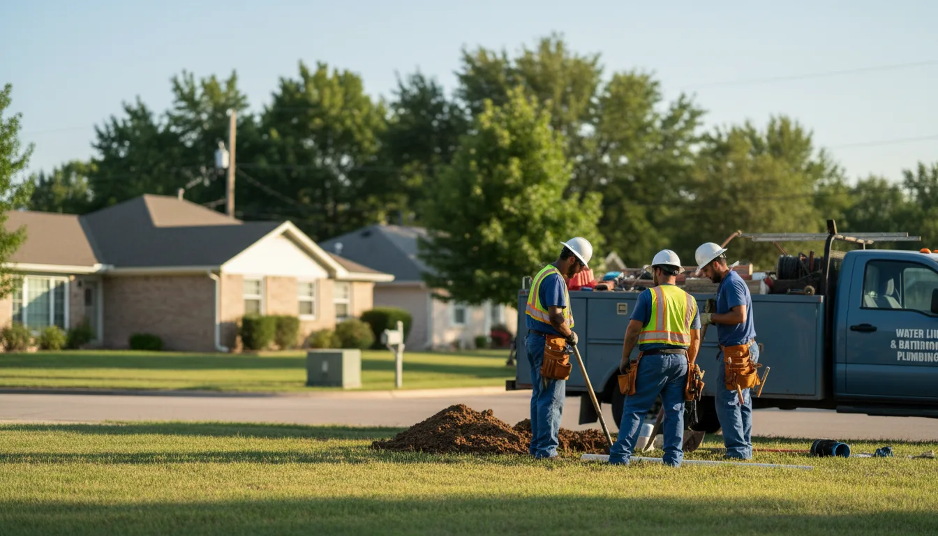 Residential water line and bathroom plumbing service in Mount Bethel, PA